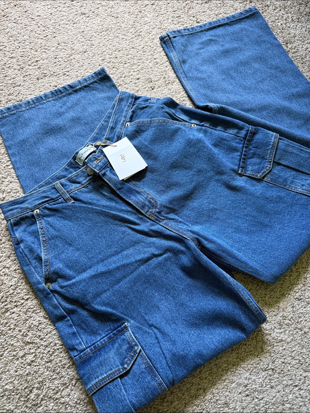 The Frankie Shop Blue Wide-Leg Jeans